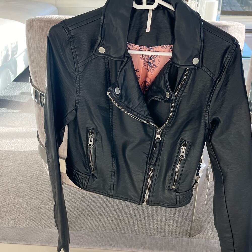 Free People Black Leather Jacket